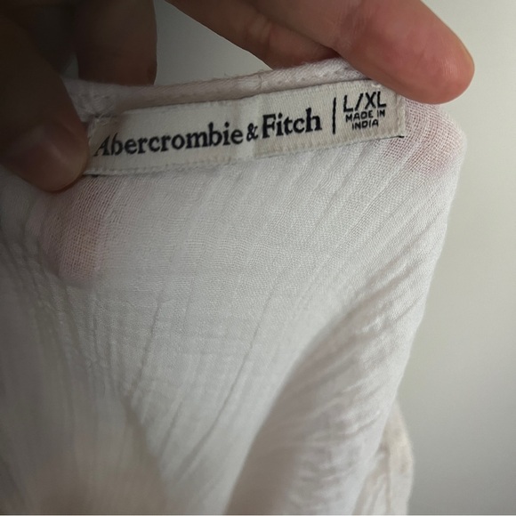 Abercrombie & Fitch White One-Shoulder Mini Beach Cover Up-Size Large - Picture 7 of 8